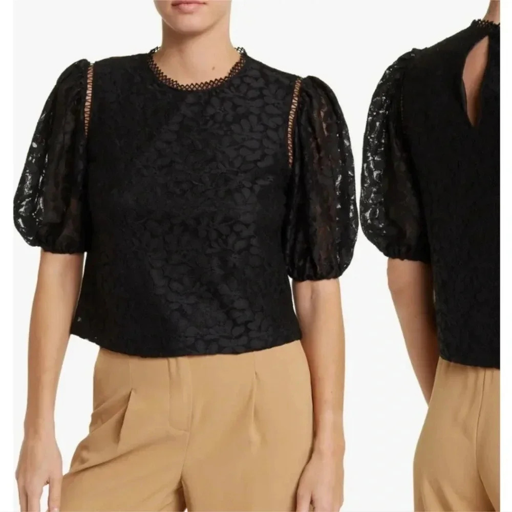 Philosophy Women's Lace Puff-Sleeve Top